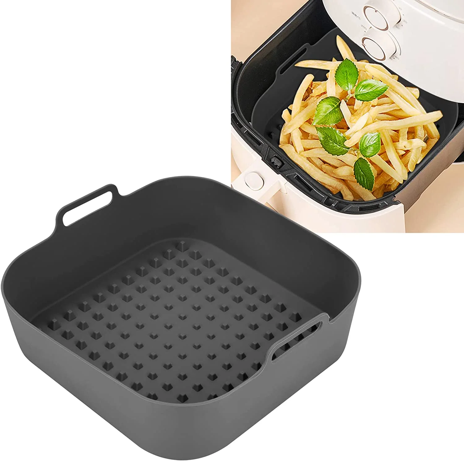 Silicone Pot Thick Reusable Square Air Fryer