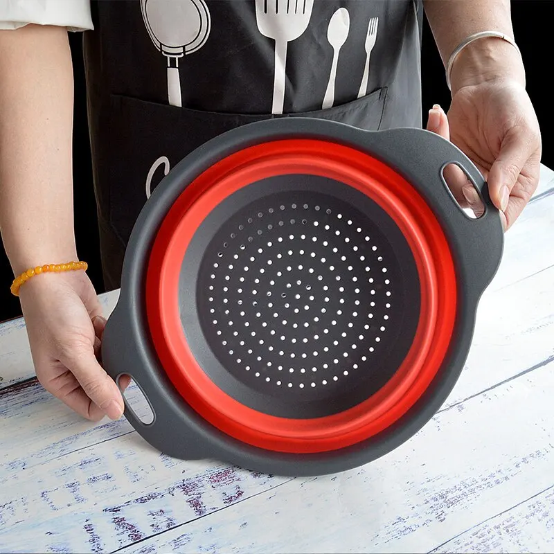 Folding Silicone Fruit Vegetable Washing Basket