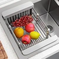 Kitchen Stainless Steel Folding Drain Rack