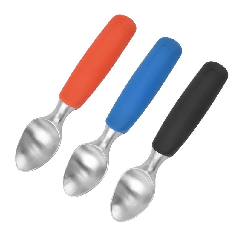 Heavy Duty Metal Ice Cream Spoon with Soft Grip Handle